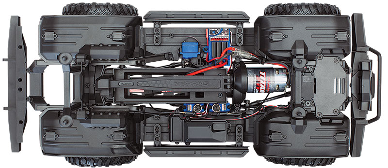 TRX-4 Crawler Kit (#82016-4) Chassis in der Draufsicht (wie zusammengebaut gezeigt)