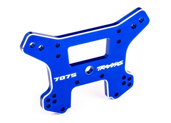 Dämpferbrücke 7075-T6 Aluminium blau vorne