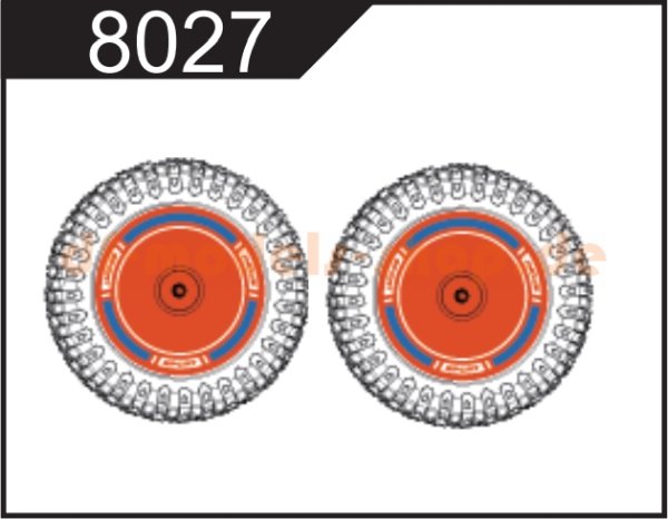 DF Models 8027 Reifen hinten (2) grobe Stollen