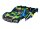 TRX6844-GRN Karosserie Slash 4x4 grün/blau mit Aufkleber & Clipless