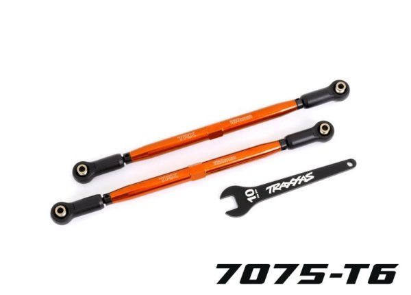 Wide-X-Maxx Vorspurstangen 7075-T6 Alu orange 188mm (2)