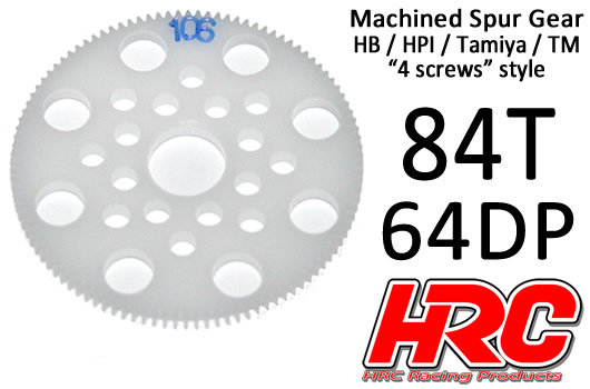 Hauptzahnrad - 64DP - Low Friction Gefräst Delrin - HPI/HB/Tamiya Style -  84Z / HRC76484P