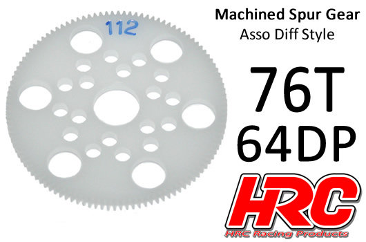 Hauptzahnrad - 64DP - Low Friction Gefräst Delrin - Diff Style -  76Z