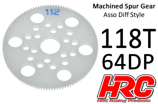 Hauptzahnrad - 64DP - Low Friction Gefräst Delrin - Diff Style - 118Z