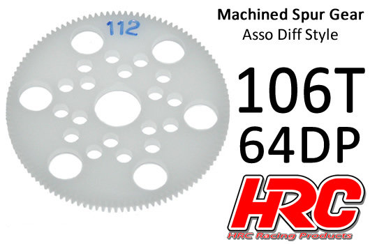 Hauptzahnrad - 64DP - Low Friction Gefräst Delrin - Diff Style - 106Z