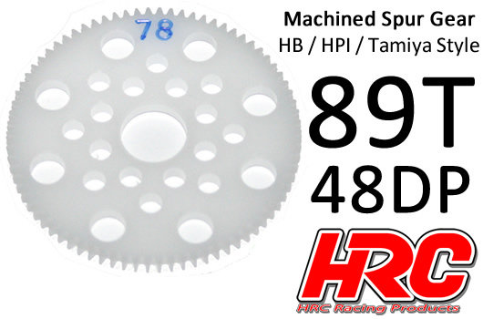 Hauptzahnrad - 48DP - Low Friction Gefräst Delrin - HPI/HB/Tamiya Style -  89Z / HRC74889P