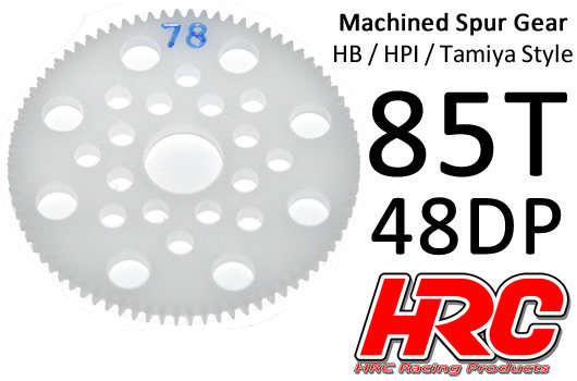 Hauptzahnrad - 48DP - Low Friction Gefräst Delrin - HPI/HB/Tamiya Style -  85Z