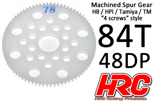 Hauptzahnrad - 48DP - Low Friction Gefräst Delrin - HPI/HB/Tamiya Style -  84Z