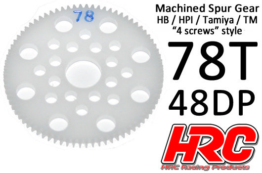 Hauptzahnrad - 48DP - Low Friction Gefräst Delrin - HPI/HB/Tamiya Style -  78Z