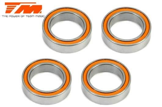 Kugellagern - metrisch - 12x18x4mm Gummidichtung Orange (4 Stk.)