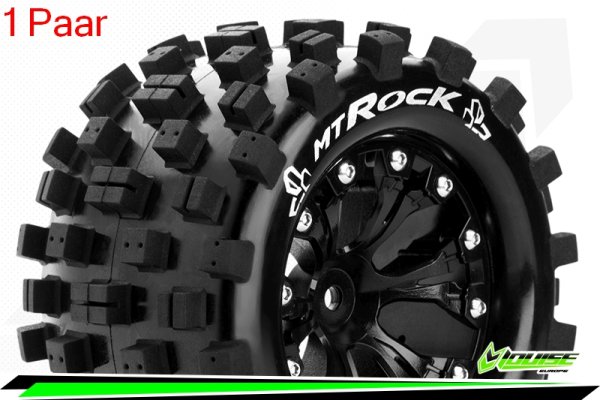 Louise RC - MT-ROCK - 1-10 Monster Truck --Inhalt: 2 Reifen-- Fertig Verklebt - Sport - Felgen 2.8 Schwarz - Hex 14mm - L-T3275SBM