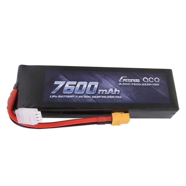 Gens ace 7600mAh 2S2P 50C 7,4V Lipo Batterie mit XT60-Stecker