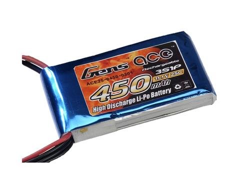 Lipo Akku Gens ace 450 mAh 11,1V 25C 3S1P