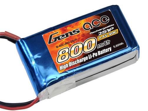 Lipo Akku Gens ace 800 mAh 7,4V 40C 2S1P SYP