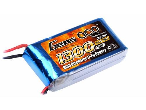 Lipo Akku Gens ace 1300 mAh 7,4V 25C 2S1P XT60