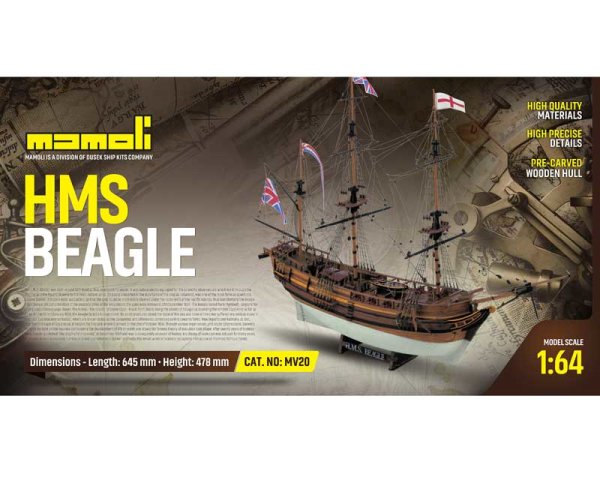 HMS Beagle Bausatz 1:64 Mamoli