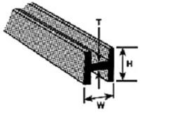 H-4 H-Profil ABS 3,2x3,2x375mm (5)