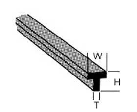 T-1 T-Profil ABS 1,2x1,2x250mm (10)