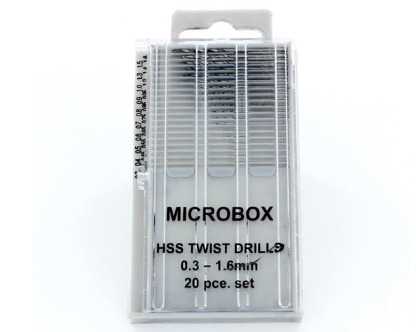 Microbox 20 HSS Bohrer 0,3-1,6 mm metrisch