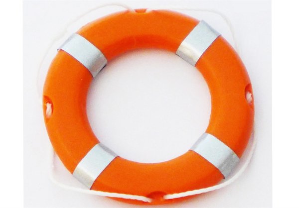 Nautic-Pro Rettungsring › 75 mm orange/silbergrau mit echter Kordel / Modellbau