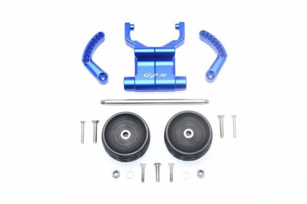 Aluminium Wheeliebar einstellbar hinten blau