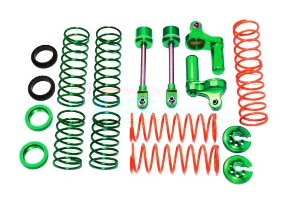 Aluminium L-Shape Stoßdämpfer Ersatzteile mit Federn grün